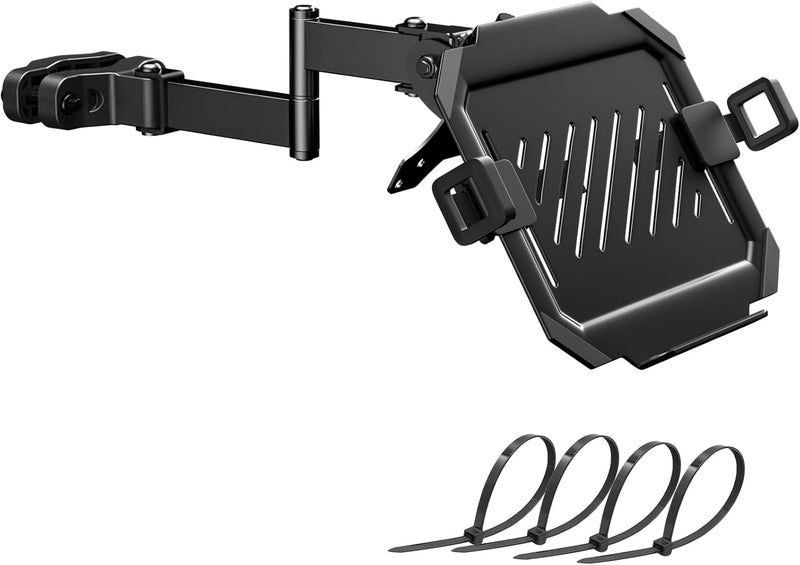 PUTORSEN Laptop Pole Mount Tray – Universal Full Motion Arm Holder with Removable 75mm & 100mm VESA Plate, Fits 12–18 Inch, Black - Image 1